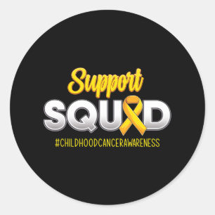 Support Squad Childhood Cancer Awareness For Women Classic Round Sticker