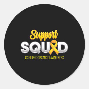 Support Squad Childhood Cancer Awareness For Women Classic Round Sticker