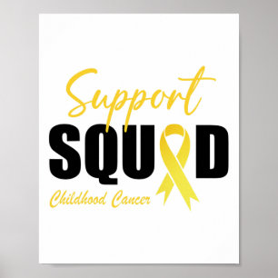 Support Squad Childhood Cancer Awareness Golden Ri Poster