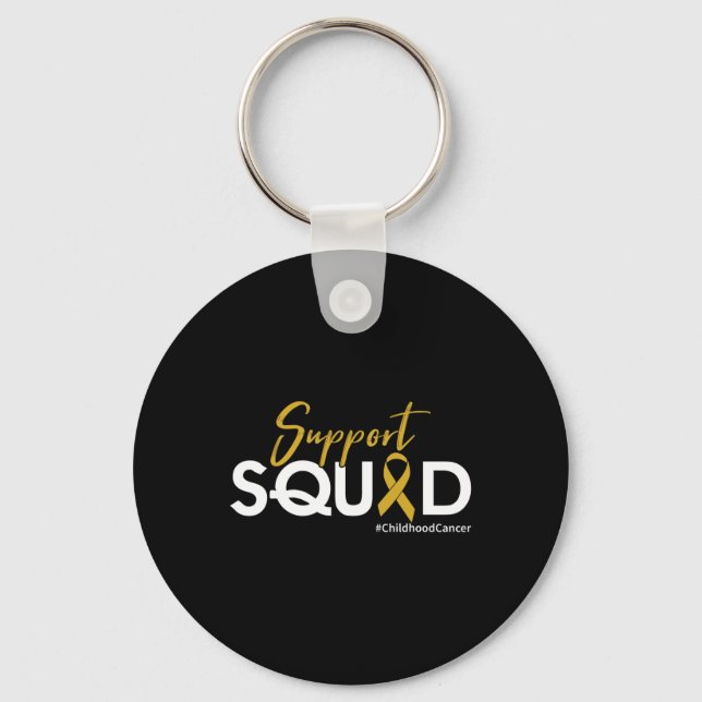 Support Squad - Childhood Cancer Awareness  Key Ring (Front)