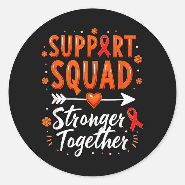 Support Squad Chronic Myeloid Leukaemia Awareness Classic Round Sticker (Front)