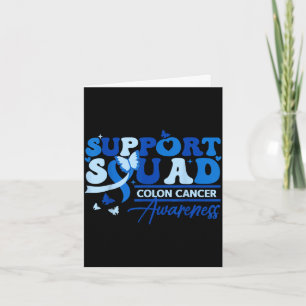Support squad colon cancer awareness blue ribbon card