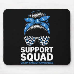 Support Squad Colon Cancer Awareness Messy Bun Mouse Mat