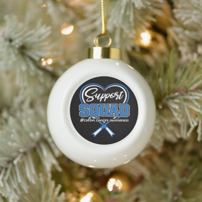 Support Squad Colon Ceramic Ball Christmas Ornament (Tree)