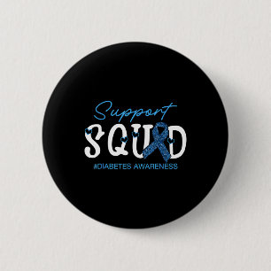 Support Squad Costume Blue Ribbon Diabetes Cancer 6 Cm Round Badge
