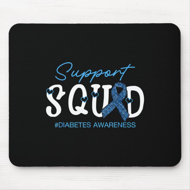 Support Squad Costume Blue Ribbon Diabetes Cancer  Mouse Mat (Front)