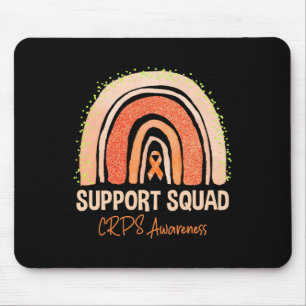 Support Squad CRPS Awareness Rainbow Orange Ribbon Mouse Mat
