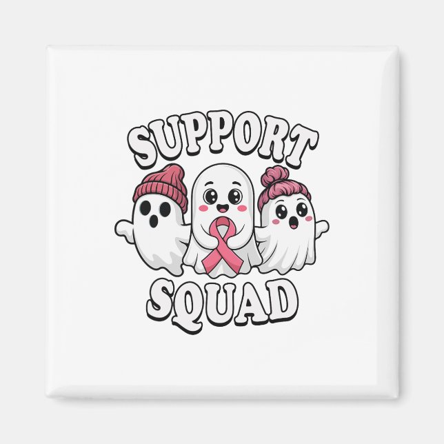 Support Squad Cute Ghosts Breast Cancer Awareness  Magnet (Front)