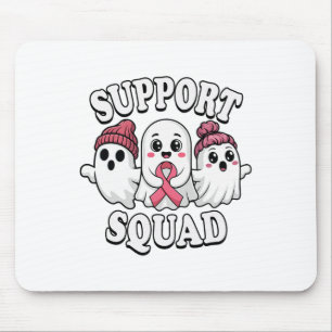 Support Squad Cute Ghosts Breast Cancer Awareness Mouse Mat
