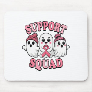 Support Squad Cute Ghosts Breast Cancer Awareness Mouse Mat