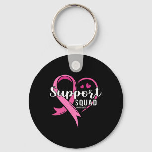 Support Squad Cute Heart Breast Cancer Awareness Key Ring