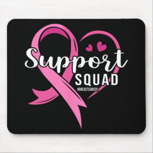 Support Squad Cute Heart Breast Cancer Awareness Mouse Mat