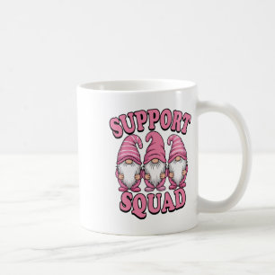 Support Squad Cute Pink Gnome Breast Cancer Coffee Mug