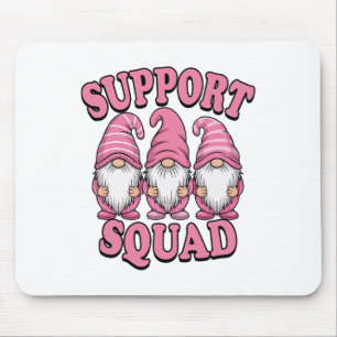 Support Squad Cute Pink Gnome Breast Cancer  Mouse Mat
