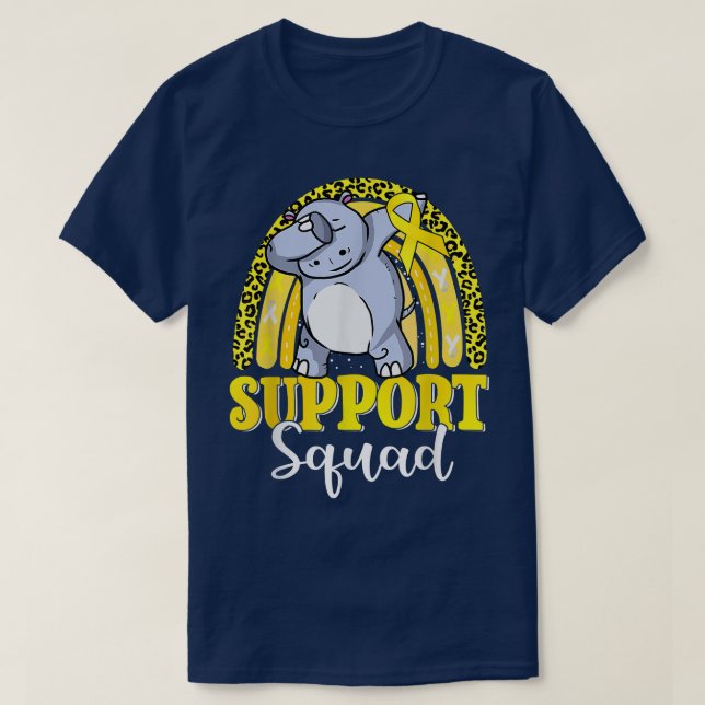 Support Squad Dabbing Hippopotamus Rainbow Childho T-Shirt (Design Front)