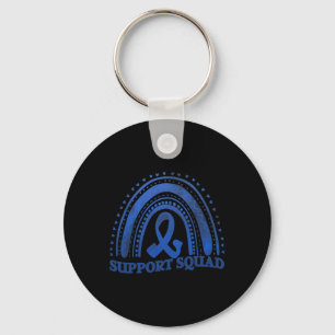 Support Squad Diabetes Awareness Blue Ribbon Key Ring
