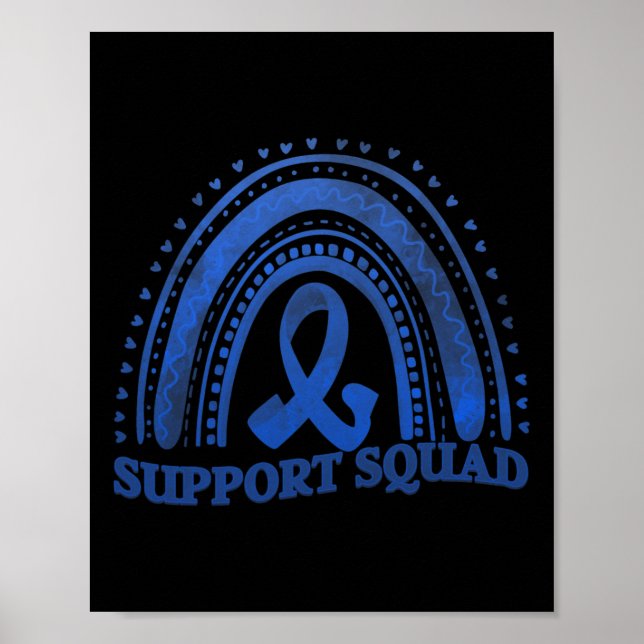 Support Squad Diabetes Awareness Blue Ribbon  Poster (Front)