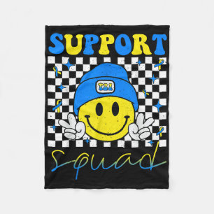 Support Squad Down Syndrome Awareness Day Groovy Fleece Blanket