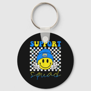 Support Squad Down Syndrome Awareness Day Groovy Key Ring