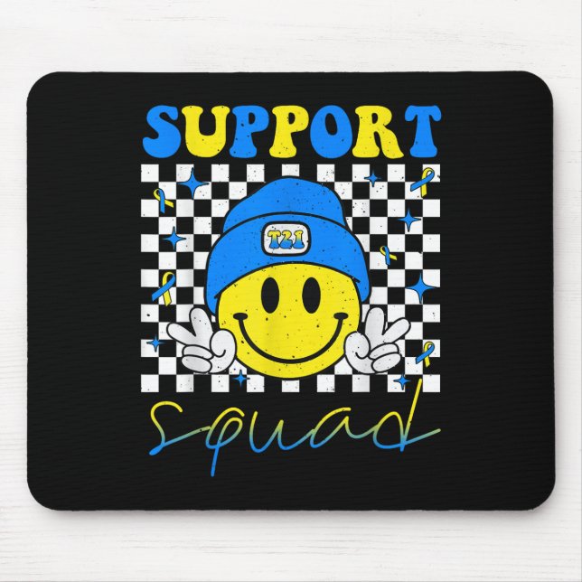 Support Squad Down Syndrome Awareness Day Groovy  Mouse Mat (Front)