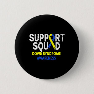 Support Squad Down Syndrome T21 Awareness Blue Yel 6 Cm Round Badge