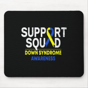Support Squad Down Syndrome T21 Awareness Blue Yel Mouse Mat