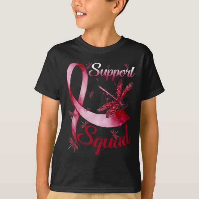 Support Squad Dragonfly Brain Aneurysm Awareness  T-Shirt (Front)