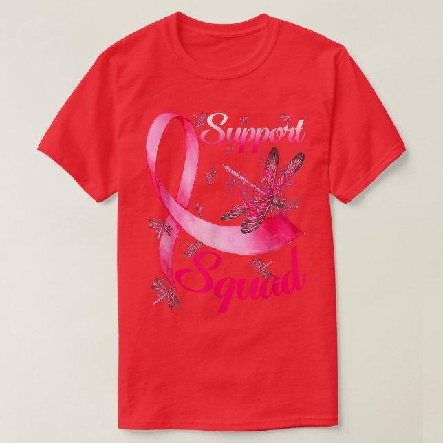 Support Squad Dragonfly Breast Cancer Awareness Wa T-Shirt (Design Front)