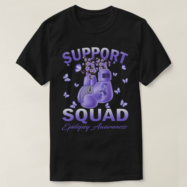 Support Squad EPILEPSY AWARENESS Boxing Gloves T-Shirt (Design Front)