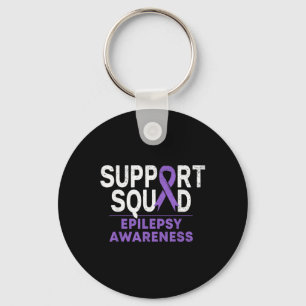 Support Squad Epilepsy Awareness Month Family Purp Key Ring