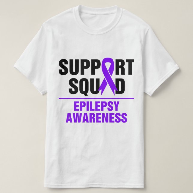 Support Squad Epilepsy Awareness Month Family  T-Shirt (Design Front)
