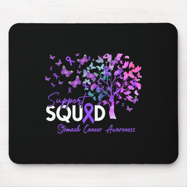 Support Squad Fall Tree Periwinkle Ribbon Stomach  Mouse Mat (Front)
