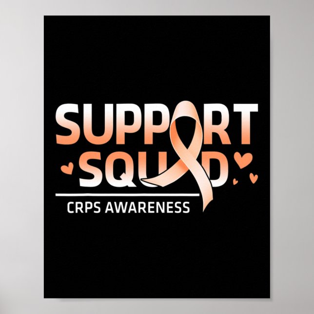 Support Squad Family Team Rsd Crps Awareness Orang Poster (Front)