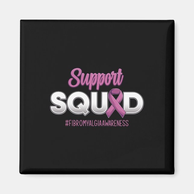 Support Squad Fibromyalgia Awareness Warrior For M Magnet (Front)