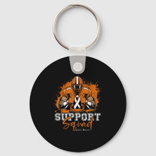 Support Squad Football Orange Ribbon Leukaemia Awa Key Ring