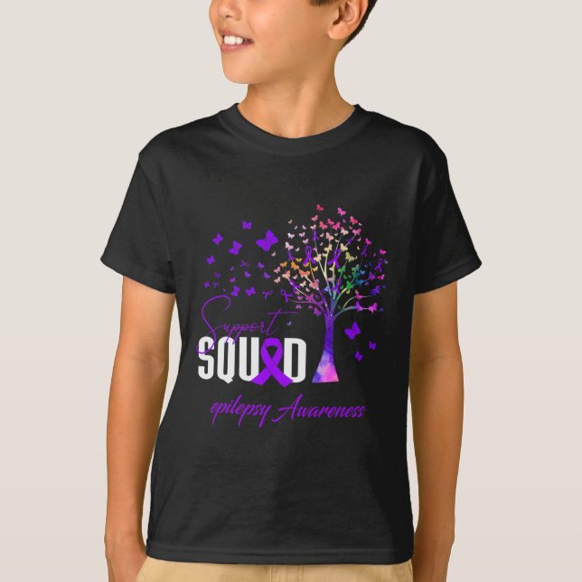 Support Squad For Epilepsy Awareness  T-Shirt (Front)