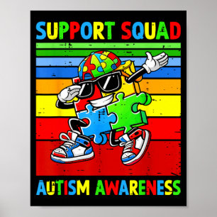 Support Squad for Men Women Boys Kids Autism Poster