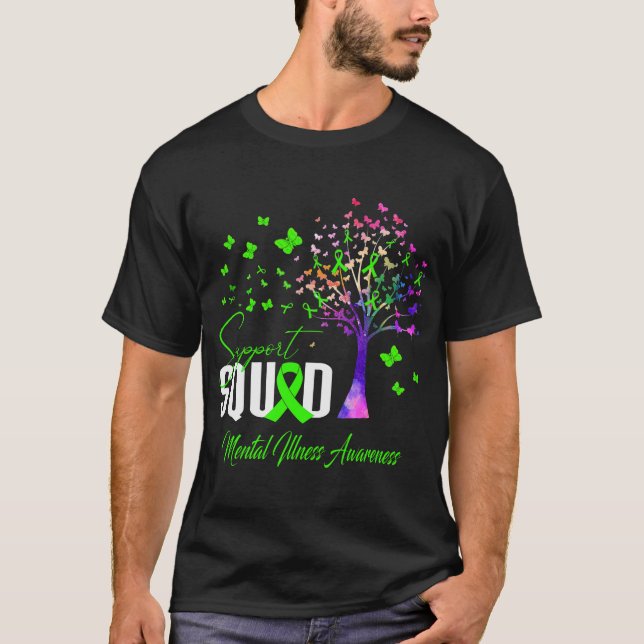 Support Squad For Mental Illness Awareness T-Shirt (Front)