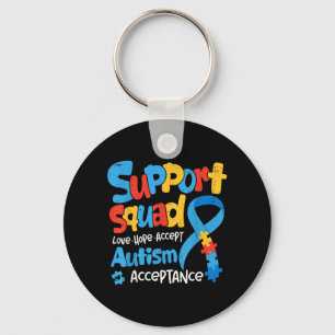 Support Squad for Teacher Kids Autism Awareness Key Ring