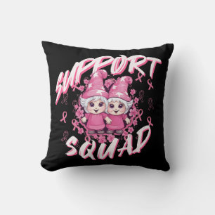 Support Squad Gnome Warrior Breast Cancer Awarenes Cushion