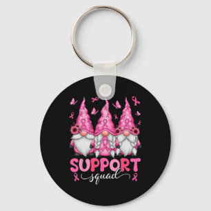 Support Squad Gnomes Breast Cancer Awareness Men W Key Ring