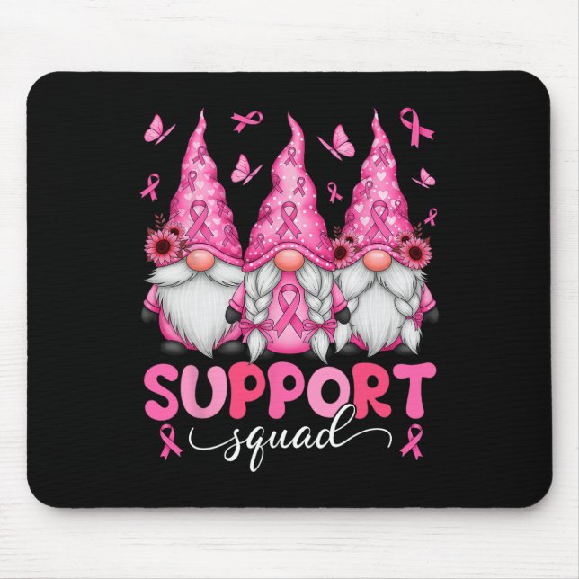 Support Squad Gnomes Breast Cancer Awareness Men W Mouse Mat (Front)