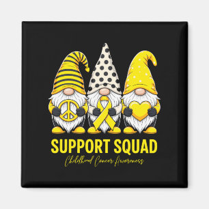 Support Squad Gnomes Childhood Cancer Awareness Magnet