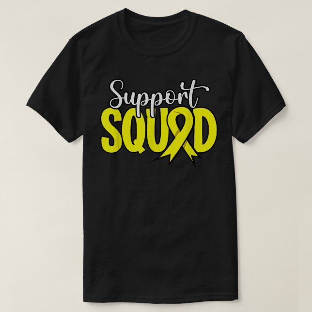 Support Squad Gold Ribbon Childhood Cancer Awarene T-Shirt (Design Front)