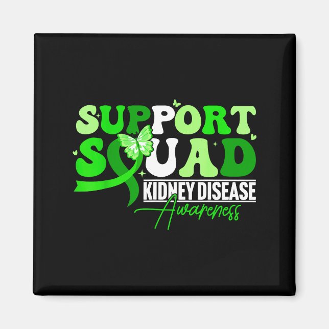 Support squad green butterfly ribbon chronic magnet (Front)