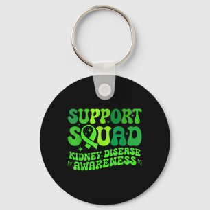Support Squad Green PKD Kidney Disease Ribbon Key Ring
