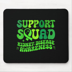 Support Squad Green PKD Kidney Disease Ribbon Mouse Mat