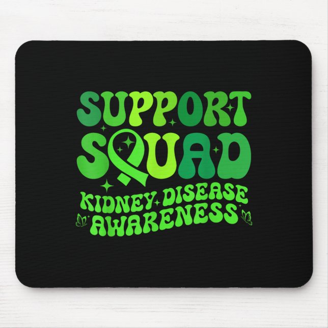 Support Squad Green PKD Kidney Disease Ribbon Mouse Mat (Front)