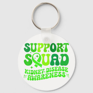 Support squad green pkd kidney disease ribbonSuppo Key Ring