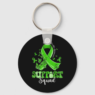 Support Squad Green Ribbon Butterfly Mental Health Key Ring